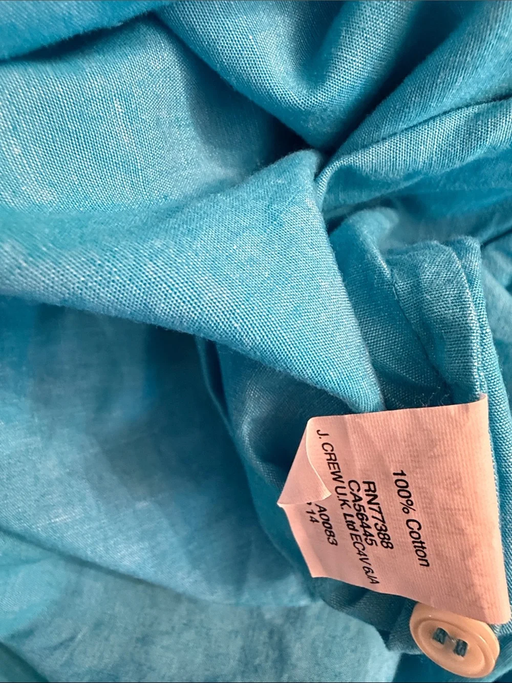 J. Crew Bright Turquoise Long-Sleeve Button Shirt